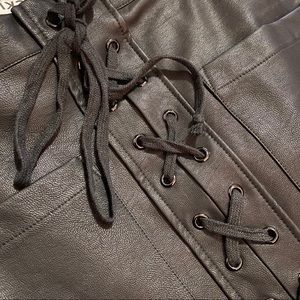 Black Faux Leather Mini Skirt